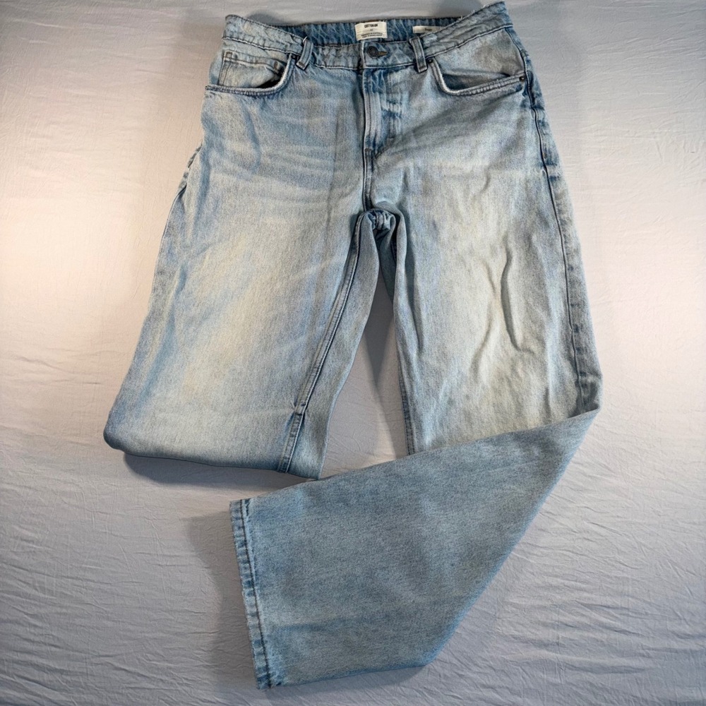 Cotton On Baggy Jeans Mens 32 Light Wash Blue Denim Relaxed Wide Leg 5 Pocket